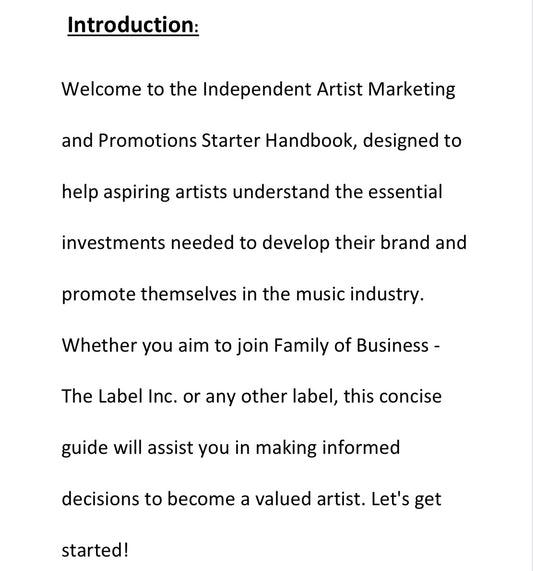 Artist Development E-Book