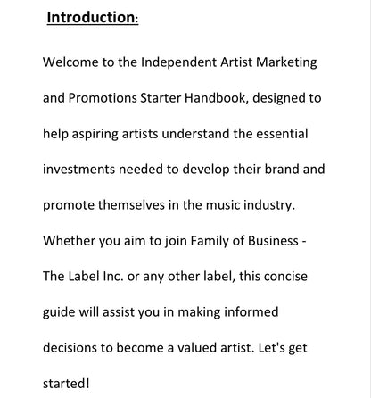 Artist Development E-Book