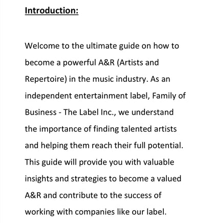 Artist & Repertoire E-Books