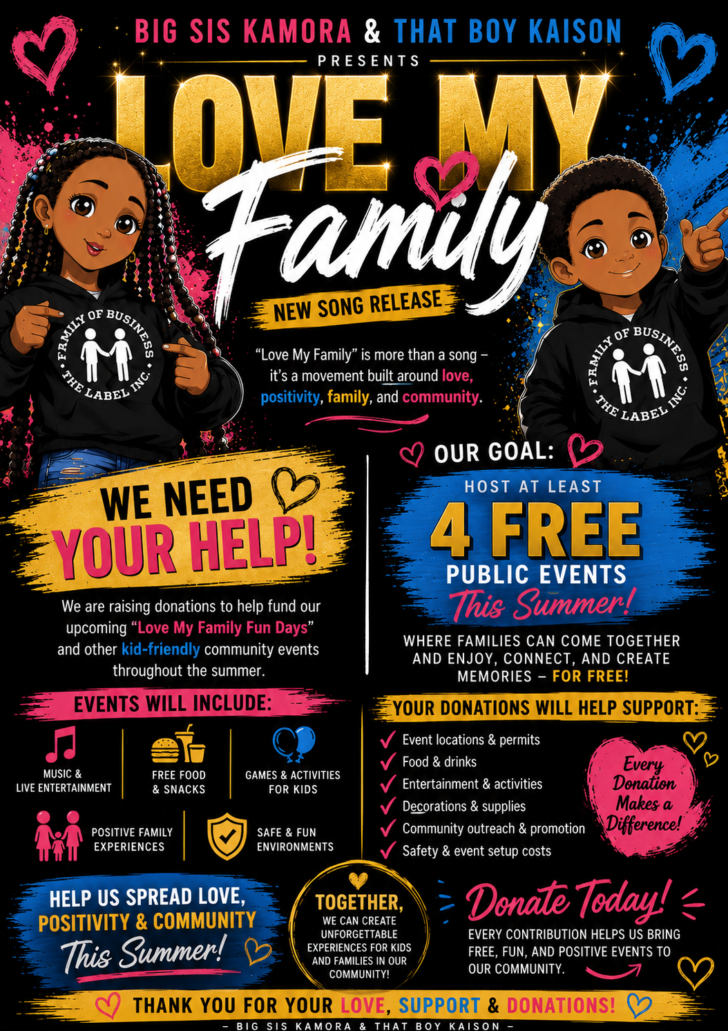 “Love My Family” Donations