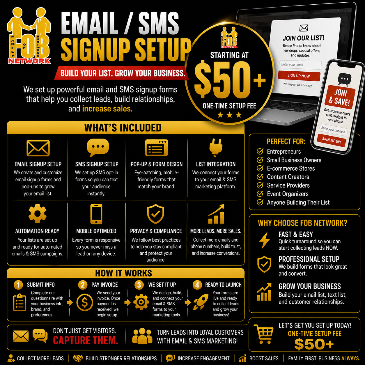 Email/SMS Signup Setup